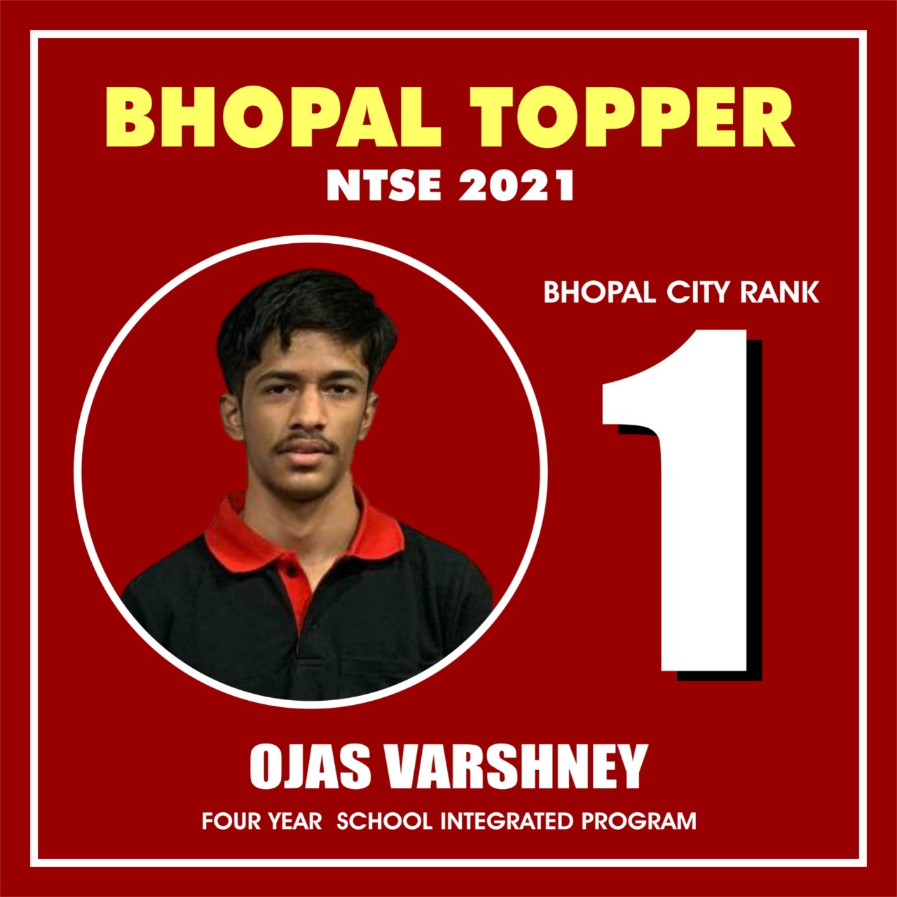 Ojas Varshney NTSE Bhopal Topper